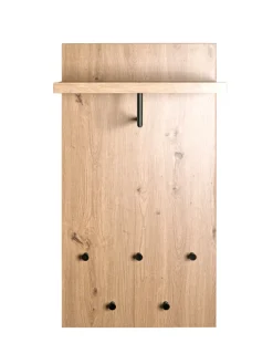 Garderobenpaneel PARMA1 Eiche-Dekor/schwarz 48 x 90 cm