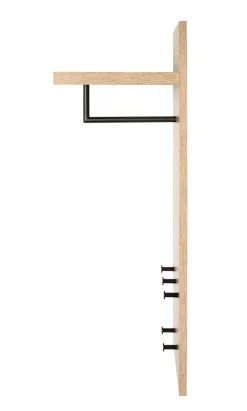 Garderobenpaneel PARMA1 Eiche-Dekor/schwarz 48 x 90 cm