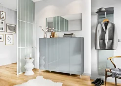 Garderobenpaneel SIRIANO 39 x 190 cm silbergrau/ anthrazit