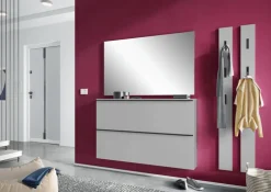 Garderobenpaneel SOLINO 15 x 170 cm Steingrau /Schwarz