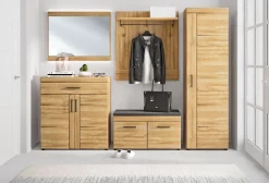 Garderobenschrank CORTINA 58 x 195 cm Eiche braun