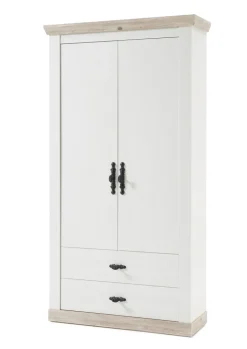 Garderobenschrank FLORENZ 107 x 201 cm weiß/braun