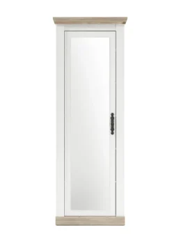 Garderobenschrank FLORENZ mit Spiegel 73 x 201 cm weiß/braun