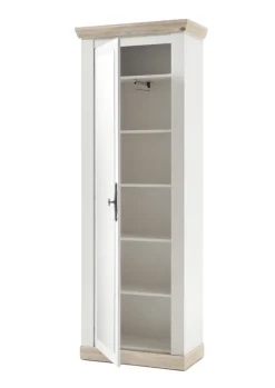 Garderobenschrank FLORENZ mit Spiegel 73 x 201 cm weiß/braun