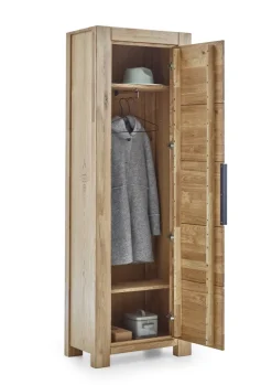 Garderobenschrank  JURIA 67 x 199 cm Eiche massiv/Eiche furniert