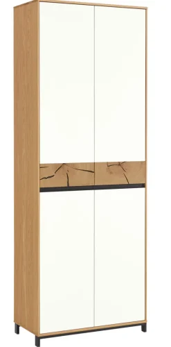Garderobenschrank KASTINA Eiche Bianco/ Lack weiß