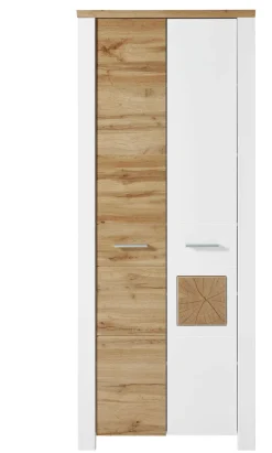 Garderobenschrank MATERIO 80 x 198 cm braun/weiß