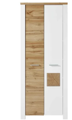 Garderobenschrank MATERIO 80 x 198 cm braun/weiß