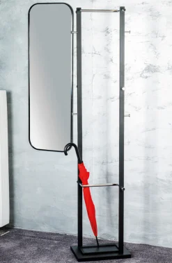 Garderobenständer 40 x 175 cm chrom/schwarz