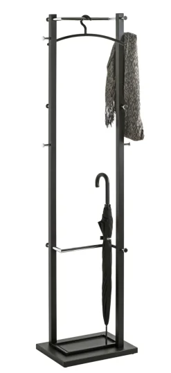 Garderobenständer 40 x 175 cm chrom/schwarz