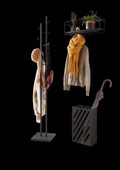 Garderobenständer 29 x 176 cm schwarz