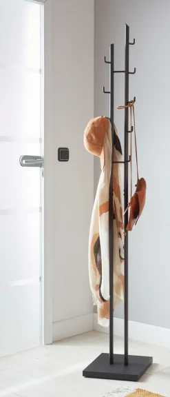 Garderobenständer 29 x 176 cm schwarz