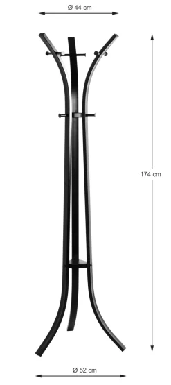 Garderobenständer 44/52 x 174 cm schwarz