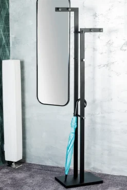 Garderobenständer 42 x 175 cm schwarz/chromfarbig