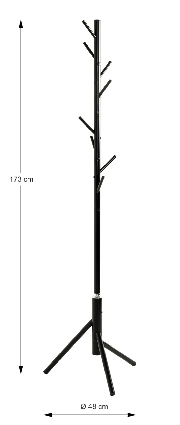 Garderobenständer 48 x 173 cm schwarz