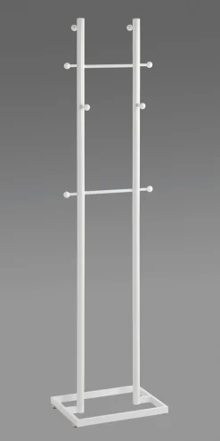 Garderobenständer 45 x 175 x 34 cm Metall weiß