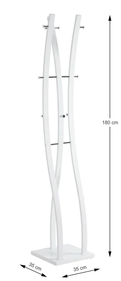 Garderobenständer BENNO 35 x 180 x 35 cm Chrom weiß