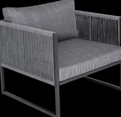 Garten FLAIR Loungesessel Outdoor RENO anthrazit /Rope grau