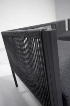 Garten FLAIR Loungesessel Outdoor RENO anthrazit /Rope grau