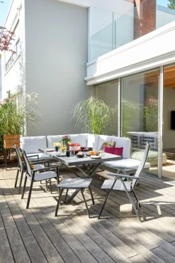 Gartenhocker LIVORNO hellgrau