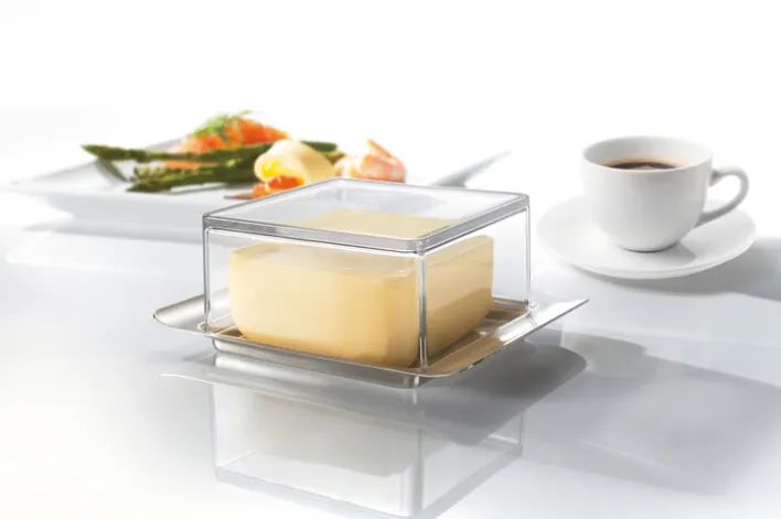 GEFU Butterdose BRUNCH 8 x 5,2 x 14 cm Edelstahl silber