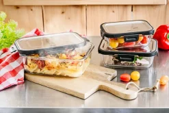 GEFU Frischhaltedose MILO 3-teilig schwarz/ silberfarbig