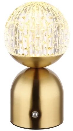 GLOBO Akku LED Tischlampe JULSY messingfarbig /klar