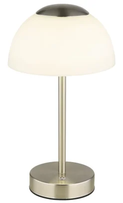 GLOBO Akku LED Tischlampe SAMIRA 31 cm nickelfarbig