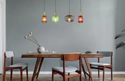 GLOBO Balkenpendel NORMY 4-flg messingfarbig /mehrfarbig