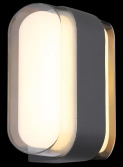 GLOBO LED Außenwandleuchte PLIXON oval anthrazit