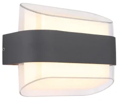 GLOBO LED Außenwandleuchte PLIXON oval anthrazit