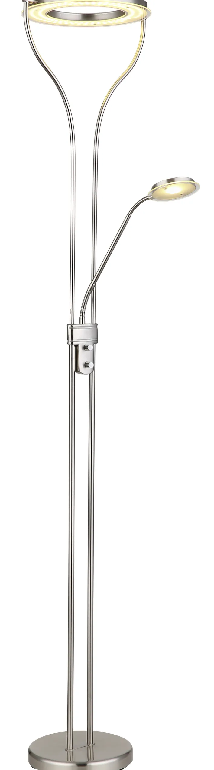 GLOBO LED Deckenfluter EBRO 2-flg nickelfarbig