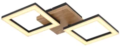 GLOBO LED Deckenlampe KERRY 46 x 22 cm Holzoptik