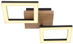 GLOBO LED Deckenlampe KERRY 46 x 22 cm Holzoptik
