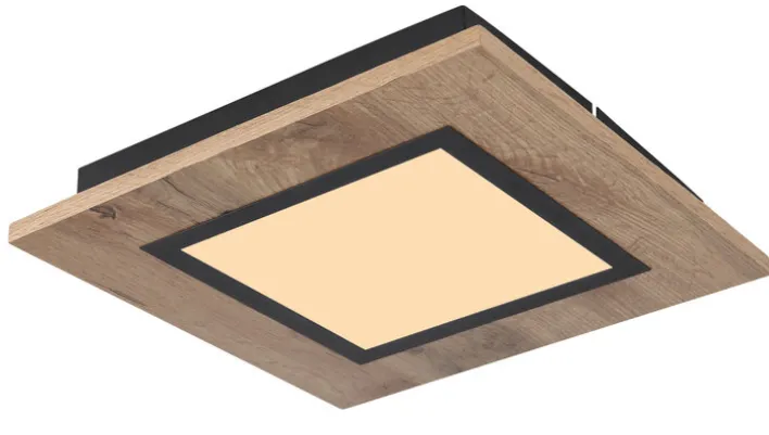 GLOBO LED Deckenlampe LEA 30 x 30 cm Holzoptik
