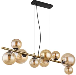 GLOBO LED Retrofit Balkenpendel RIHA 9-flg messingfarbig /amber