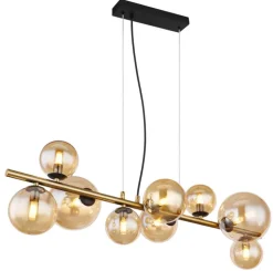 GLOBO LED Retrofit Balkenpendel RIHA 9-flg messingfarbig /amber