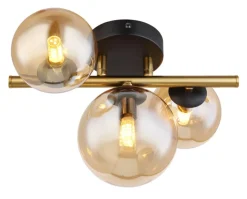 GLOBO LED Retrofit Deckenlampe RIHA messingfarbig /amber