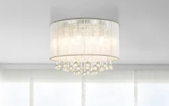 GLOBO LED Retrofit Deckenlampe SIERRA 40 cm chromfarbig /Kristallglas