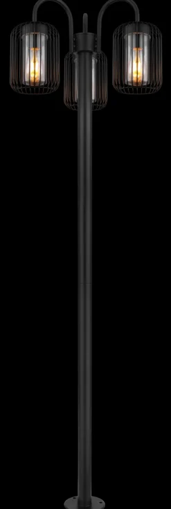 GLOBO LED Retrofit Mastleuchte ADELHEID 3-flg 180 cm schwarz