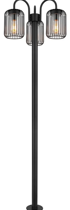 GLOBO LED Retrofit Mastleuchte ADELHEID 3-flg 180 cm schwarz