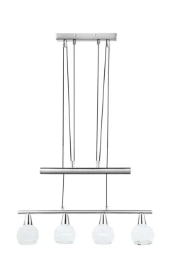 GLOBO LED Retrofit Pendelleuchte ELLIOTT 4 flg nickelfarbig