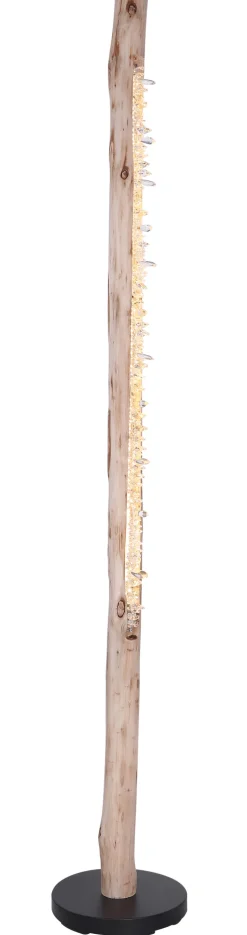 GLOBO LED Stehlampe FELICITAS 151 cm schwarz /Holz