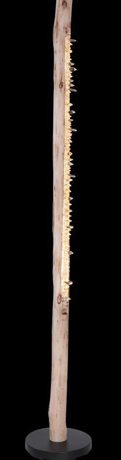 GLOBO LED Stehlampe FELICITAS 151 cm schwarz /Holz