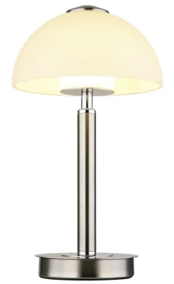 GLOBO LED Tischlampe ULDIN 31 cm nickelfarbig