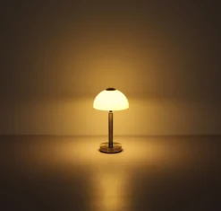 GLOBO LED Tischlampe ULDIN 31 cm nickelfarbig