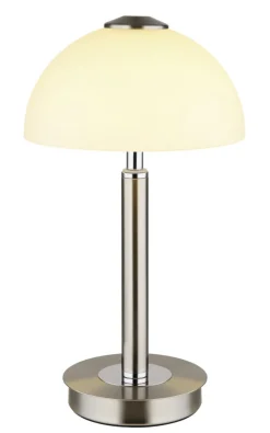 GLOBO LED Tischlampe ULDIN 31 cm nickelfarbig