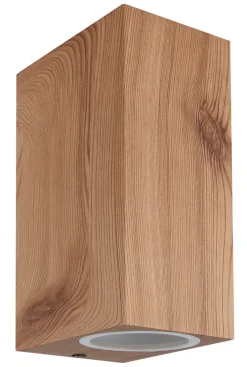 GLOBO Retrofit Außenwandleuchte VERONIKA 15 cm eckig /Holzoptik