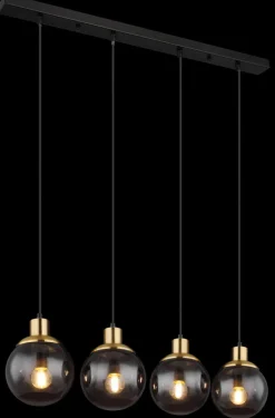 GLOBO Retrofit Balkenpendel POTTER 75 cm schwarz /messingfarbig