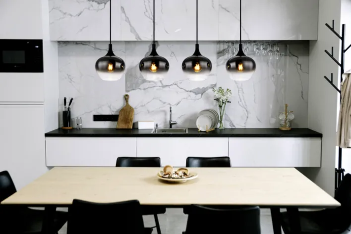 GLOBO Retrofit Balkenpendel MAXY 4-flg schwarz /Rauchfarbig